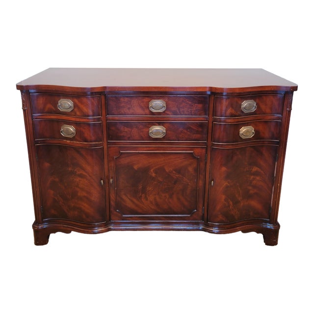 1940s Regency Flame Mahogany Buffet by Morganton Furniture For Sale