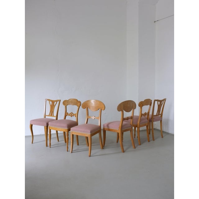 Swedish Biedermeier Golden Birch Chairs, Set of 6 For Sale - Image 9 of 11