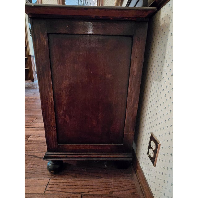 Mid 19th Century English Gothic Revival Hand-Carved Walnut Sideboard, Original Brass Hardware, 19th Century For Sale - Image 5 of 18