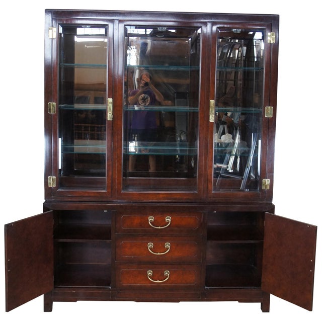 White Furniture Chinoiserie Mahogany & Burl Mandarin Ming China Display