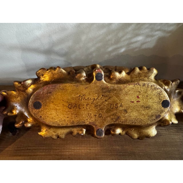 Mid-Century Modern Freeman McFarlin Gilt Console Bowl Planter by R. Wright For Sale - Image 6 of 7