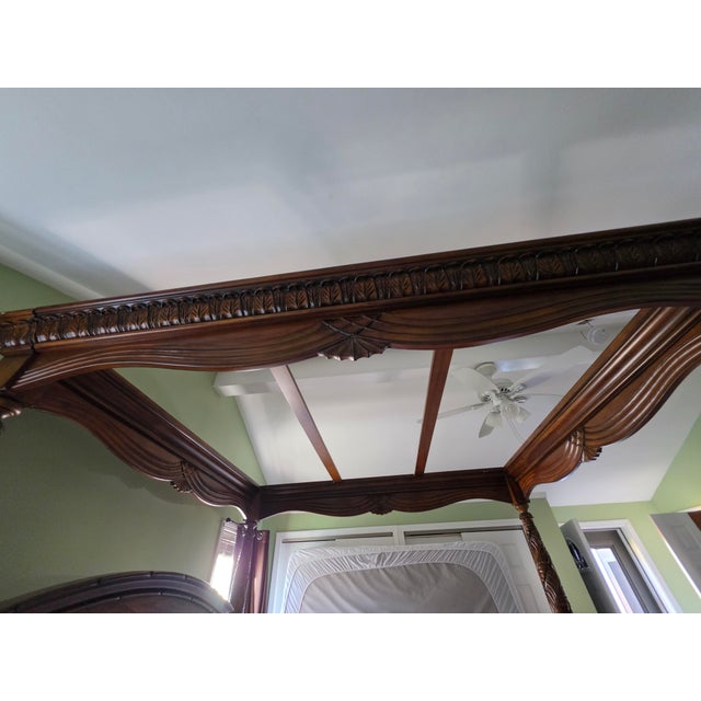 Tropical Inspired King Size Canopy Bed Frame For Sale - Image 4 of 8