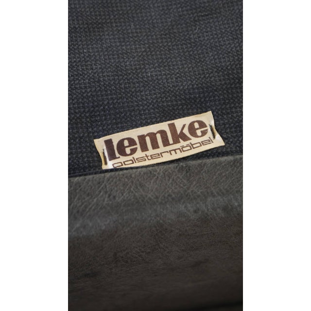 Grey Leather Modular Sofa and Ottoman, 1970s, Set of 3 For Sale - Image 12 of 18