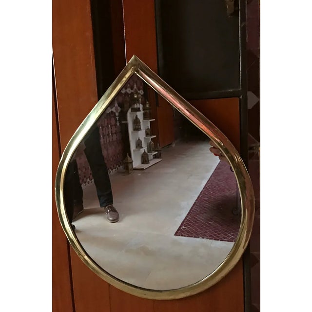 Moroccan 1980s Water Drop Mirror Gold Brass Frame For Sale - Image 3 of 9
