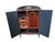 Custom French Louis XV Style Midnight Blue Armoire With Antique Brass & Velvet Medallions For Sale - Image 4 of 14