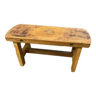 1960s Vintage Napa Valley Hand Hewn Mesquite Bench For Sale