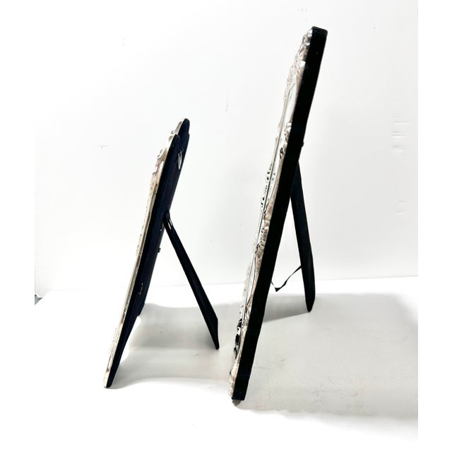 Towle Silversmiths Vintage Towle Silverplate Ribbon & Garland Picture Frames – Set of 2 Neoclassical Tabletop Frames For Sale - Image 4 of 13