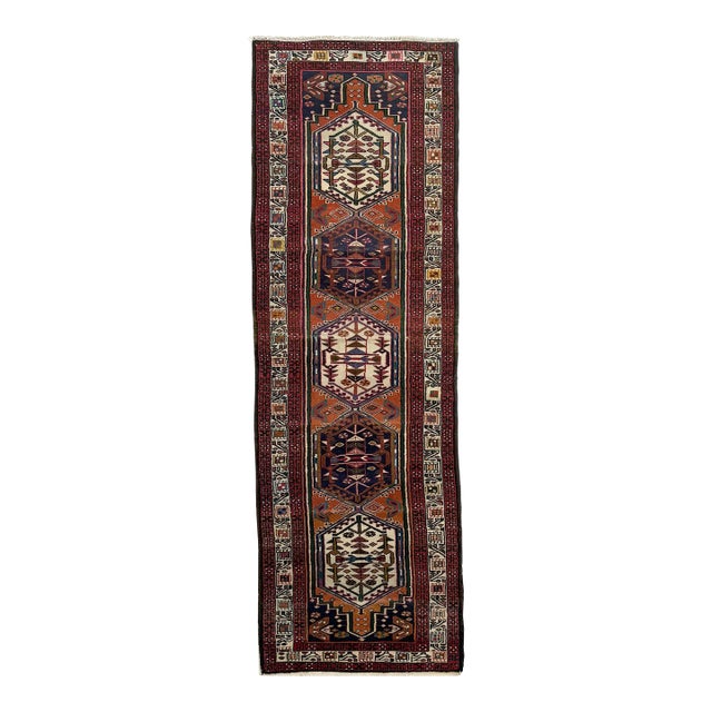 Vintage Ardible in Persimmon, Purples Rug - 2.6 X 10.9 For Sale