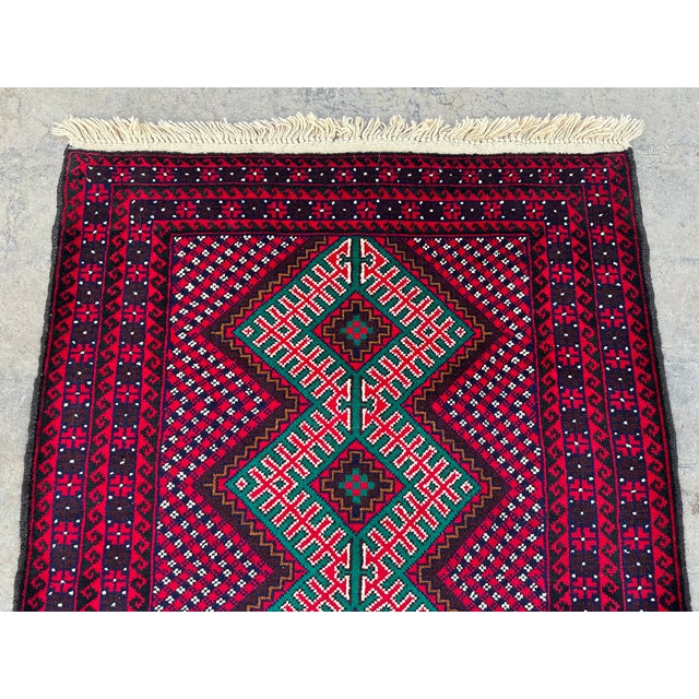 1990s Hand Knotted Vintage Belouch Tribal Rug For Sale - Image 6 of 8