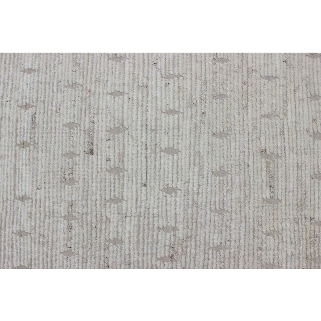 Modern Moroccan Style Tribal Rug in Subtle Ivory and Sand Tones 10'3 X 14'3 For Sale - Image 10 of 14