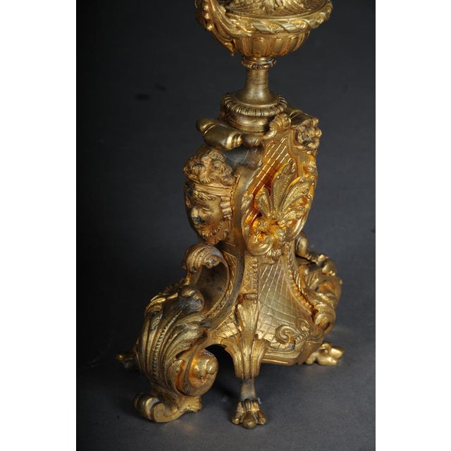 French Historicism Candleholders in Gilded Bronze, 1880s, Set of 2 For Sale - Image 12 of 18