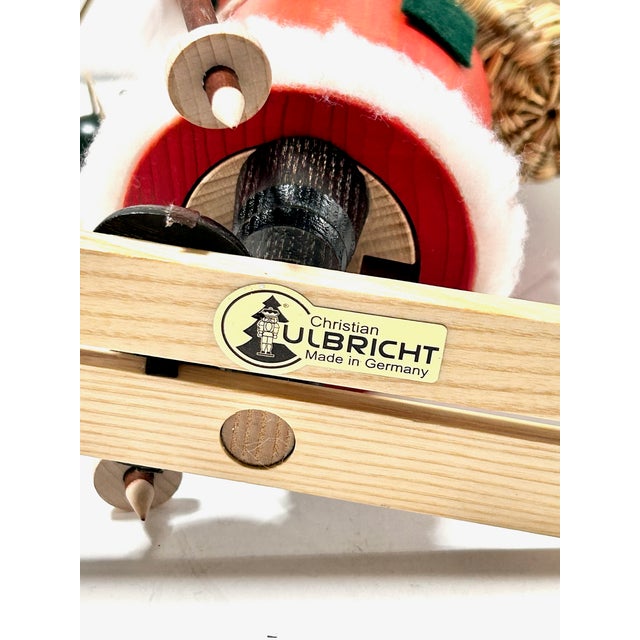 Christian Ulbricht German Santa Nutcracker on Skis - Erzgebirge Hand Carved Wooden Smoker - Vintage Alpine Holiday Decor For Sale - Image 13 of 13