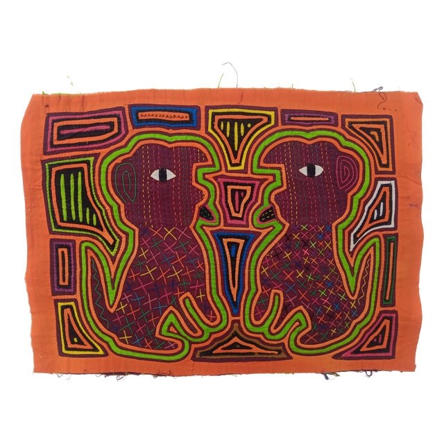 Mola Fabric by Cuna Indians from San Blas Island, Panama, 1970s For Sale