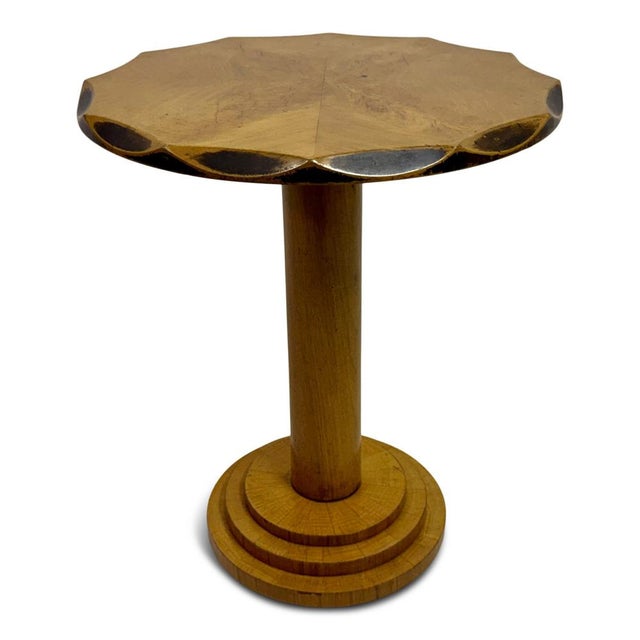 Swedish Art Deco Circular Quarter Veneered Side Table, 1930s For Sale - Image 14 of 14