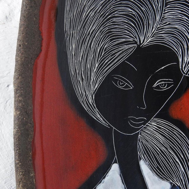 Mid-Century Modern Decorative Ceramic Plate, 1960 For Sale - Image 3 of 12