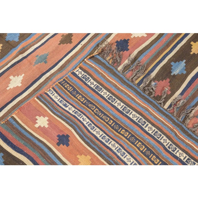 Fine Antique Persian Qashqai Kilim Rug 5'5'' X 8'2'' For Sale - Image 4 of 12