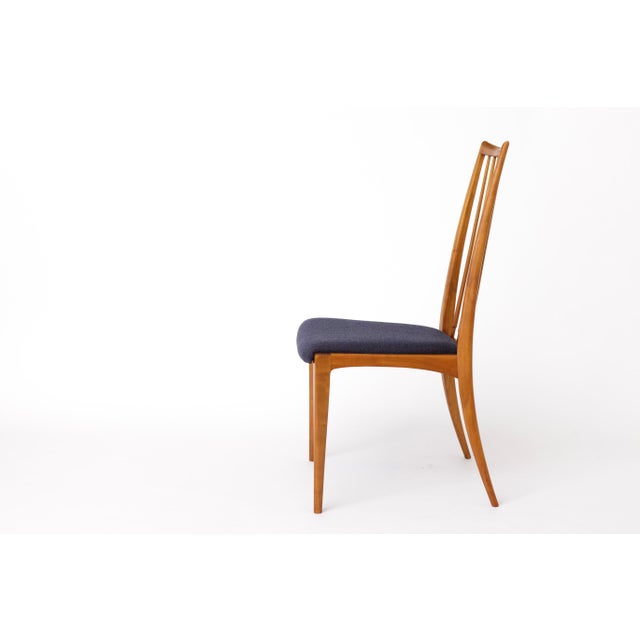 Wood Vintage German Chairs with Wooden Frames and Dark Purple Upholstery by Ernst Martin Dettinger, 1970s, Set of 2 For Sale - Image 7 of 10