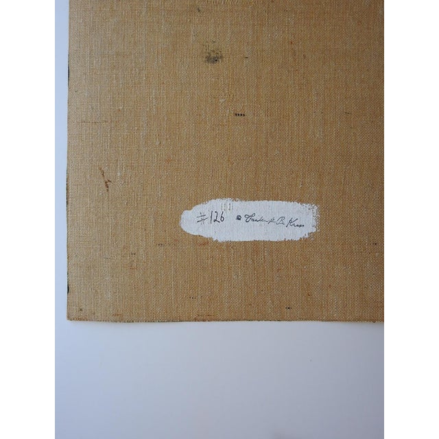 Early 20th century oil on canvas portrait painting of woman with long red hair in a green dress by Frederick B. Kress...