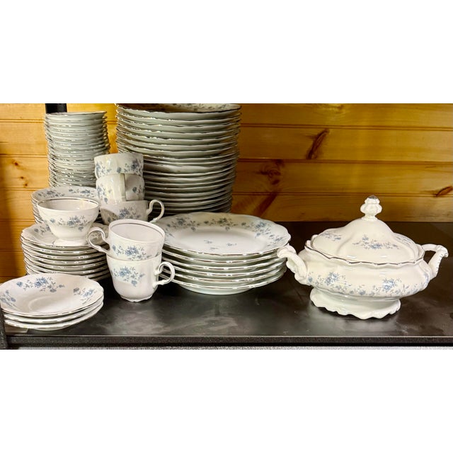 Mid 20th Century Mid 20th Century Johann Haviland Blue Garland Fine China - 105 pcs For Sale - Image 5 of 12