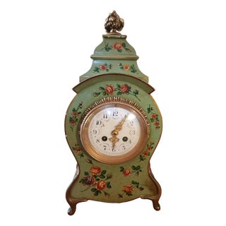 18th Century Cartel Clock in Wood and Bronze, 1950s For Sale
