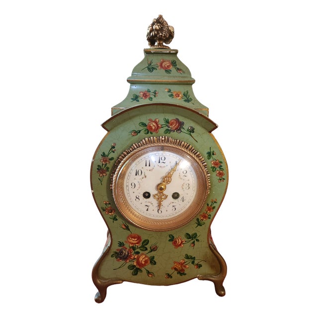18th Century Cartel Clock in Wood and Bronze, 1950s For Sale