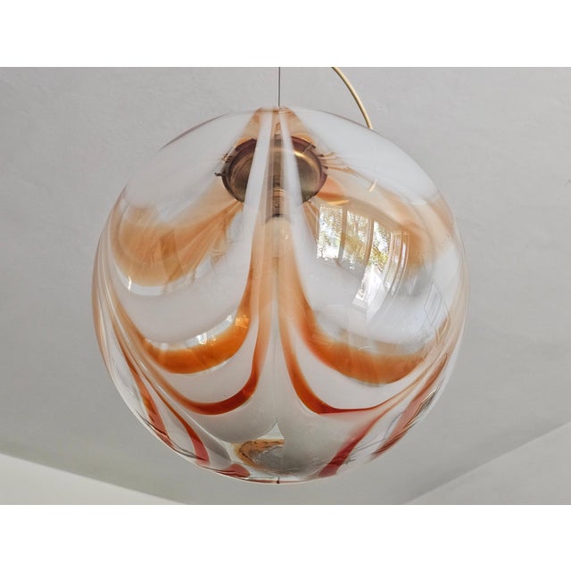 Metal Large Spheric Murano Glass Pendant, 1960s For Sale - Image 7 of 10