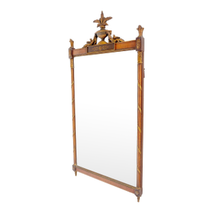 1940s Regency Ornaments & Paint Decorated Wall Mirror