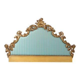 1920s Ditta Pieri & Son Italian Louis XIV Style Figural Carved Giltwood Headboard For Sale