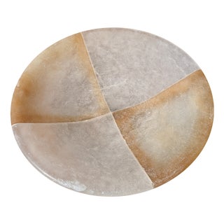 Vintage Italian Alabaster Harlequin Centrepiece Bowl from Volterra, 1970s For Sale