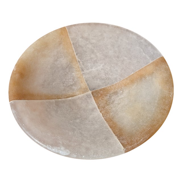 Vintage Italian Alabaster Harlequin Centrepiece Bowl from Volterra, 1970s For Sale