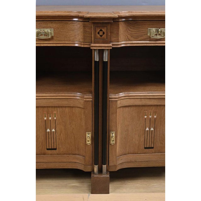 Brown Vintage Art Deco Oak Buffet, 1930 For Sale - Image 8 of 18
