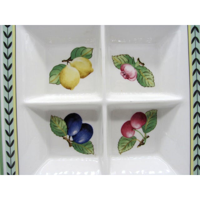 French Provincial Villeroy & Boch French Garden Fleurence Fruit Square Divided 4 Part Platter Dish For Sale - Image 3 of 5