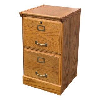 Mid 20th Century Vintage Two Drawer Locking Filing Cabinet With Key For Sale