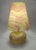 Large table lamp, shade in beige and pink murano glass vintage design, circa 1980s no markings or stickers both glass base...