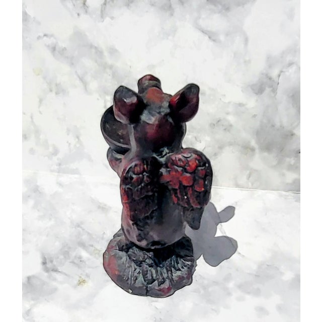 Early 20th Century Red Boxwood Japanese Netsuke Pig Figurine For Sale - Image 5 of 11