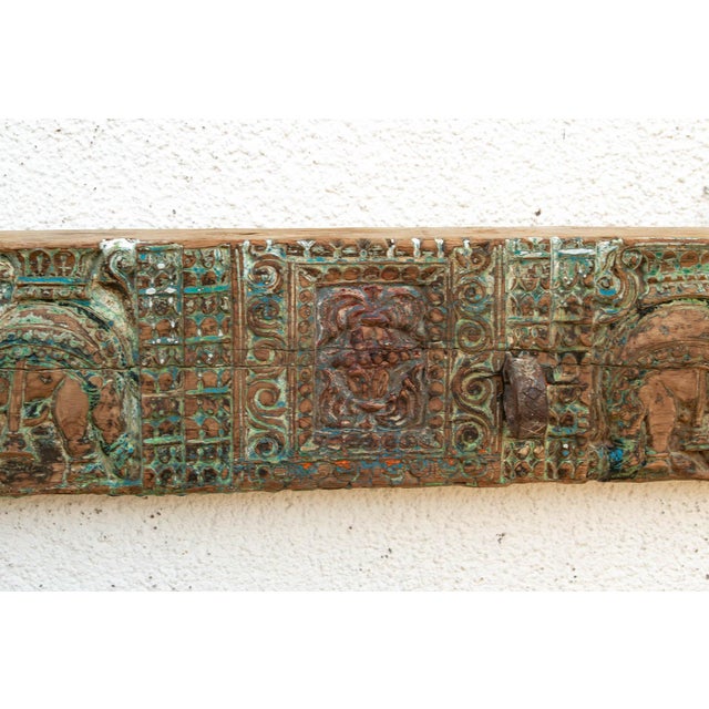 The Verdigris Lintel, Antique Architectural Lintel For Sale - Image 4 of 6
