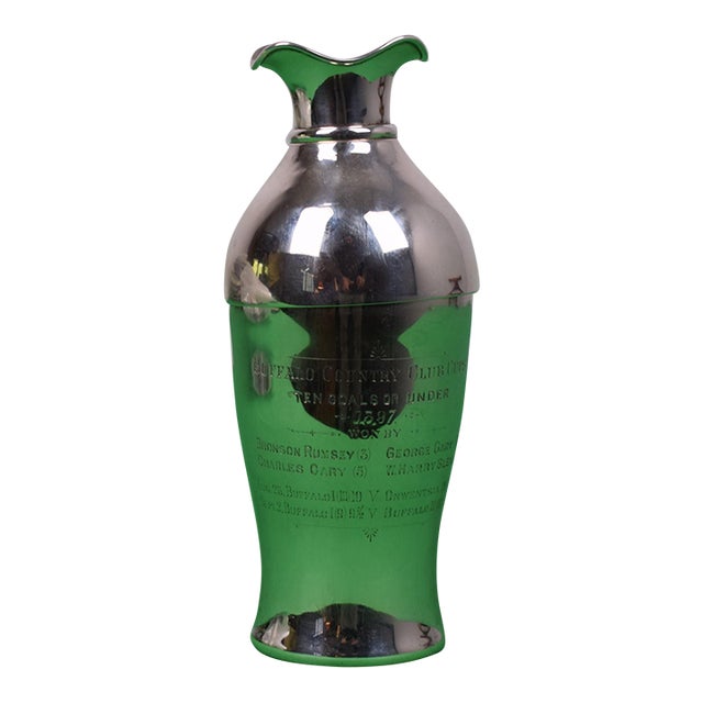 Late 19th Century Buffalo Country Club Cups 1897 Sterling Silver 1Pt. Cocktail Shaker For Sale