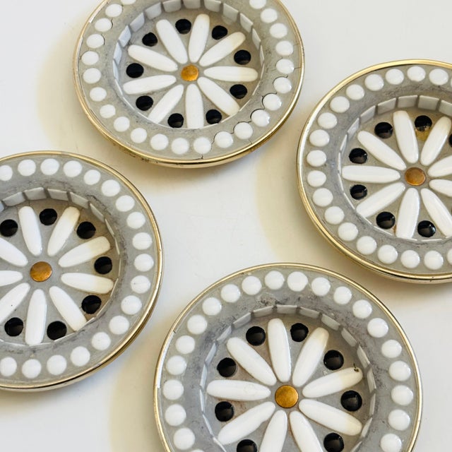 Mid 20th Century Mid Century Modern Mosaic Flower Coasters - Set of 4 For Sale In San Francisco - Image 6 of 10