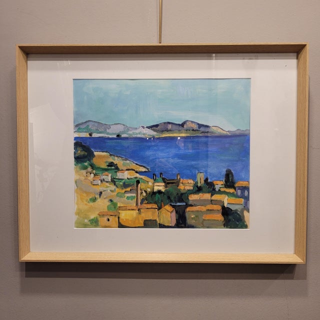 After Paul Cézanne, The Bay of Marseille, View from L'estaque, 1920s, Gouache on Paper, Framed For Sale - Image 3 of 18