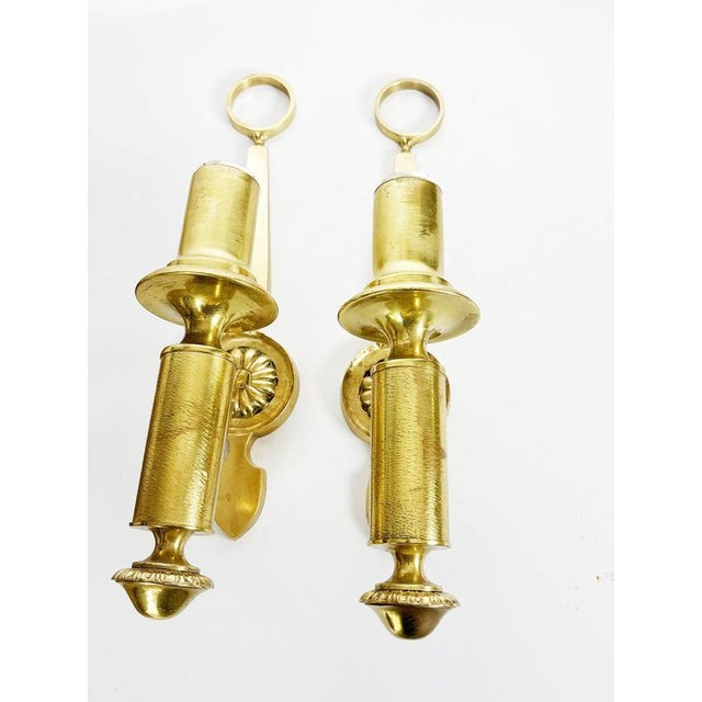 Metal Neoclassical Style Brass Wall Sconces, France, 1960s, Set of 2 For Sale - Image 7 of 12