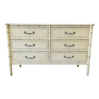 Vintage Henry Link Bali Hai Faux Bamboo 6-Drawer Double Dresser For Sale