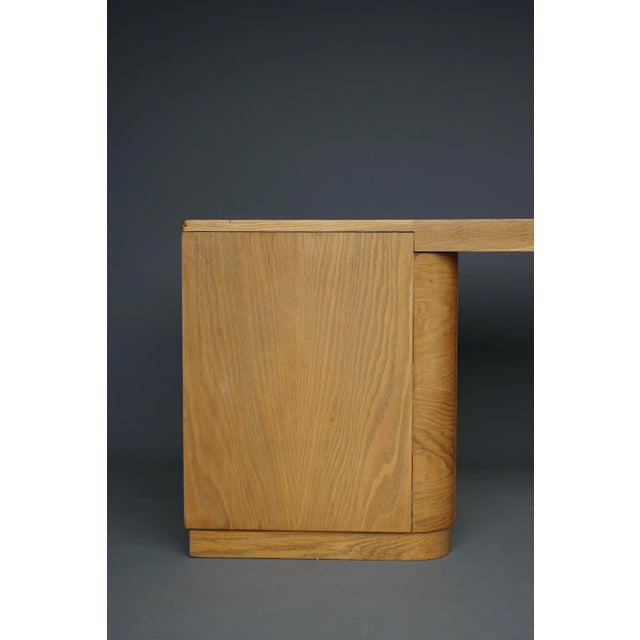 1930s Art Deco French Freestanding Desk in Ash, 1930s For Sale - Image 5 of 18