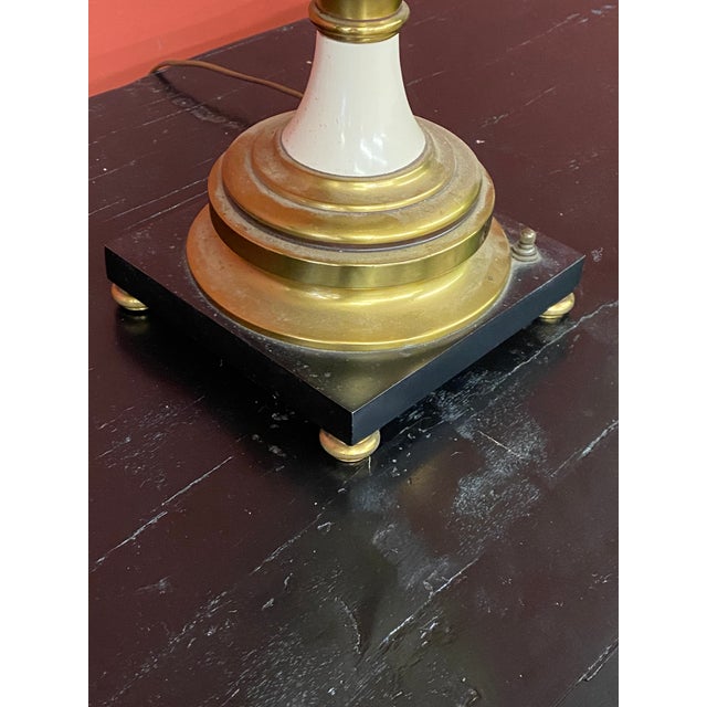 Metal Vintage 1970s Stiffel Brass & White Lamps - a Pair For Sale - Image 7 of 13