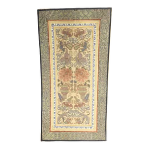 19th or Early 20th Century Silk Embroidered Textile Panel