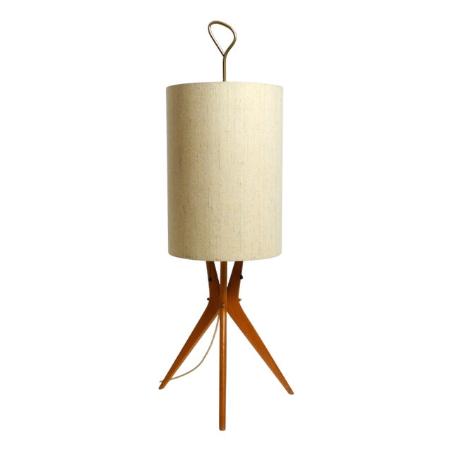 Mid-Century Modern Tripod Floor Lamp in Walnut, 1950s For Sale