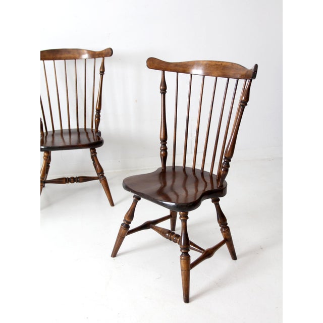 Vintage Windsor Dining Chairs Set of 4 For Sale - Image 10 of 12