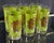 Vintage Mid Century Modern Avocado Green and Gold Starburst Highball Glasses - Set of 6 For Sale - Image 4 of 6