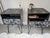 Art Deco Moody Botanical Functional Art | Vintage Nightstand Pair | Hand-Decorated | Resin Top | Hairpin Legs For Sale - Image 3 of 11