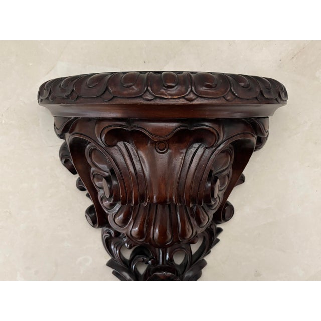 1970s 1970s Carved Wooden Wall Shelf For Sale - Image 5 of 8