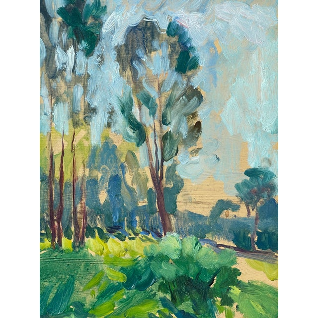 Late 20th Century Impressionist Oil on Board Grove of Trees, Framed For Sale - Image 15 of 17